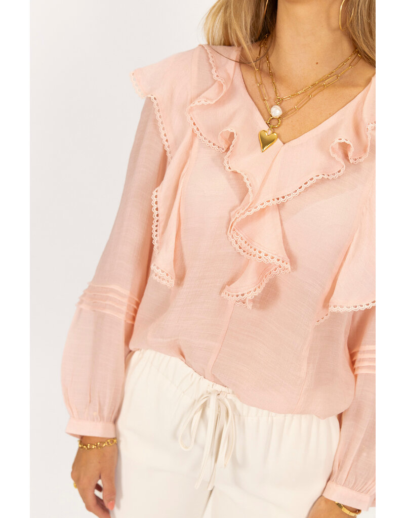 21Jewelz Ruches blouse - roze