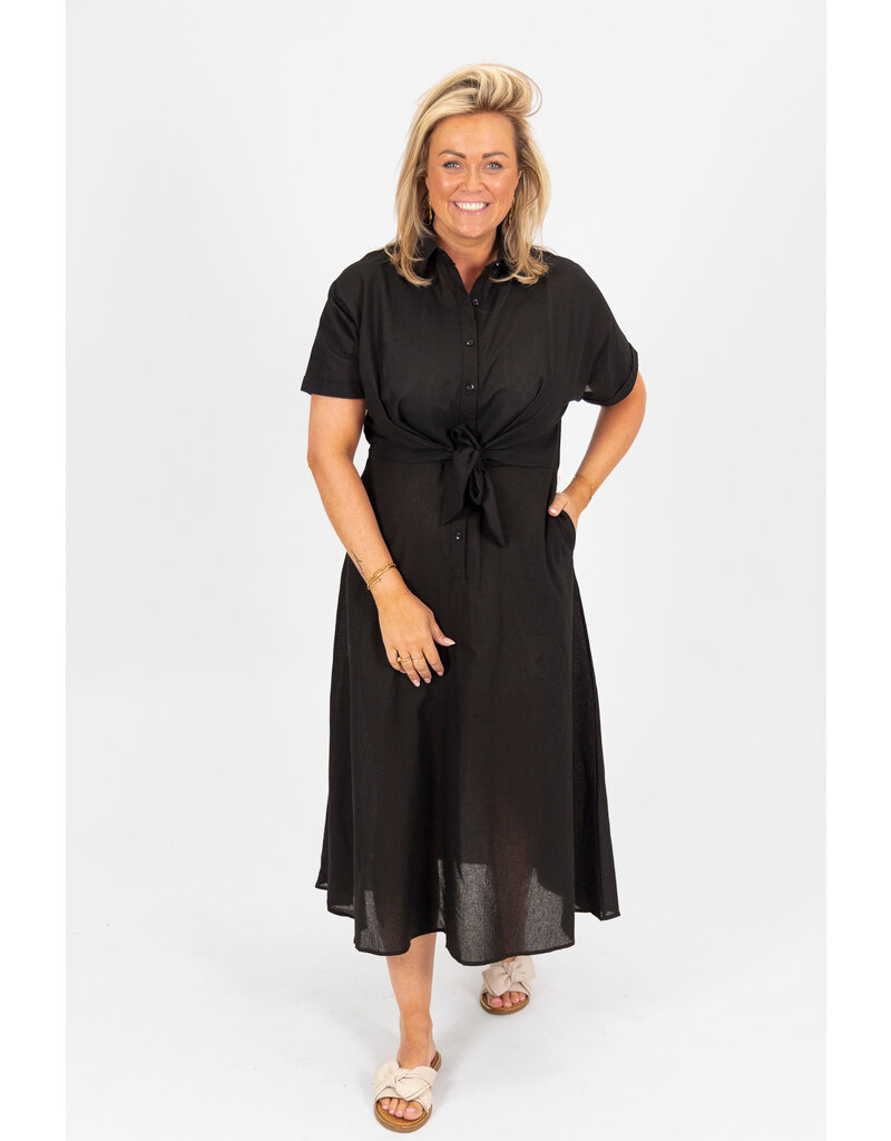 21Jewelz Lange blouse jurk met strik - zwart