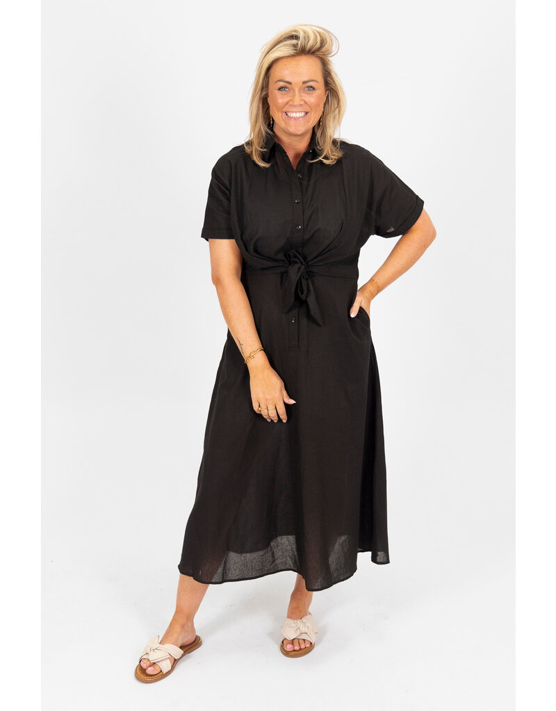 21Jewelz Lange blouse jurk met strik - zwart