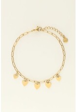 My Jewellery My Jewellery - Universe armband met kleine hartjes - goud