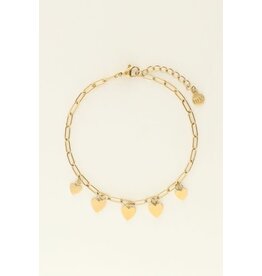My Jewellery Universe armband met kleine hartjes - goud