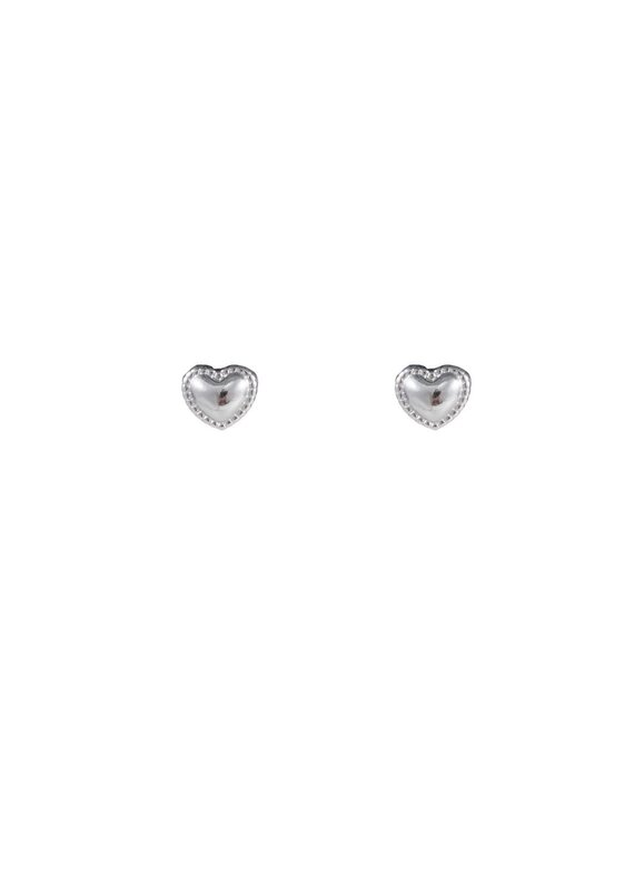 D&E - Hartje met detail studs - zilver