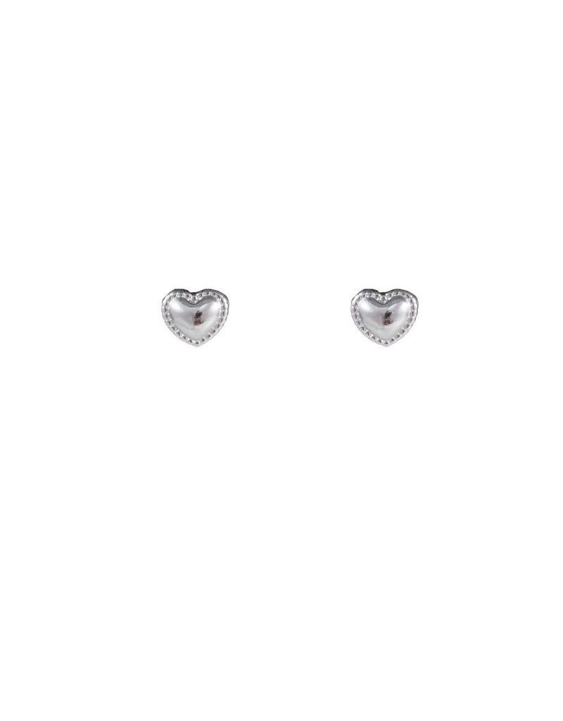 D&E - Hartje met detail studs - zilver