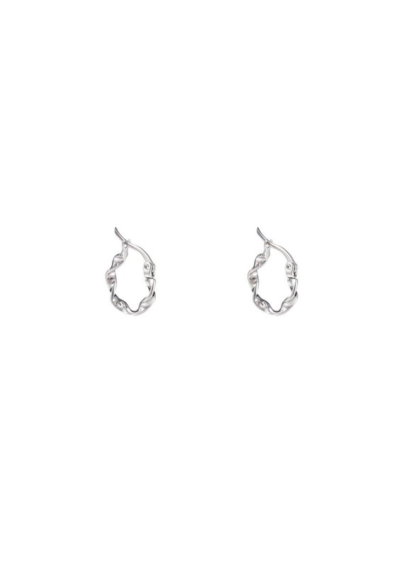 Go Dutch Label D&E - Ribbon Twist Hoop - zilver