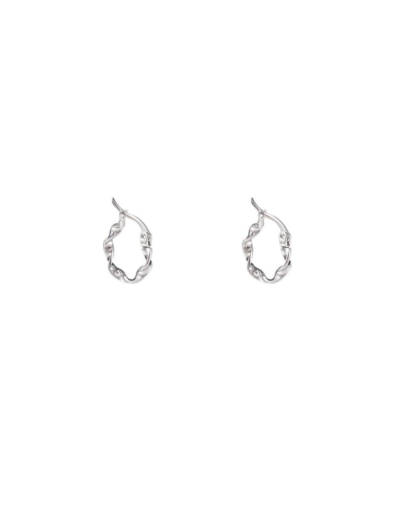 Go Dutch Label D&E - Ribbon Twist Hoop - zilver