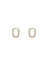 Go Dutch Label D&E - Medium ovale oorringen met textuur - goud