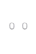 Go Dutch Label D&E - Medium ovale oorringen met textuur - zilver