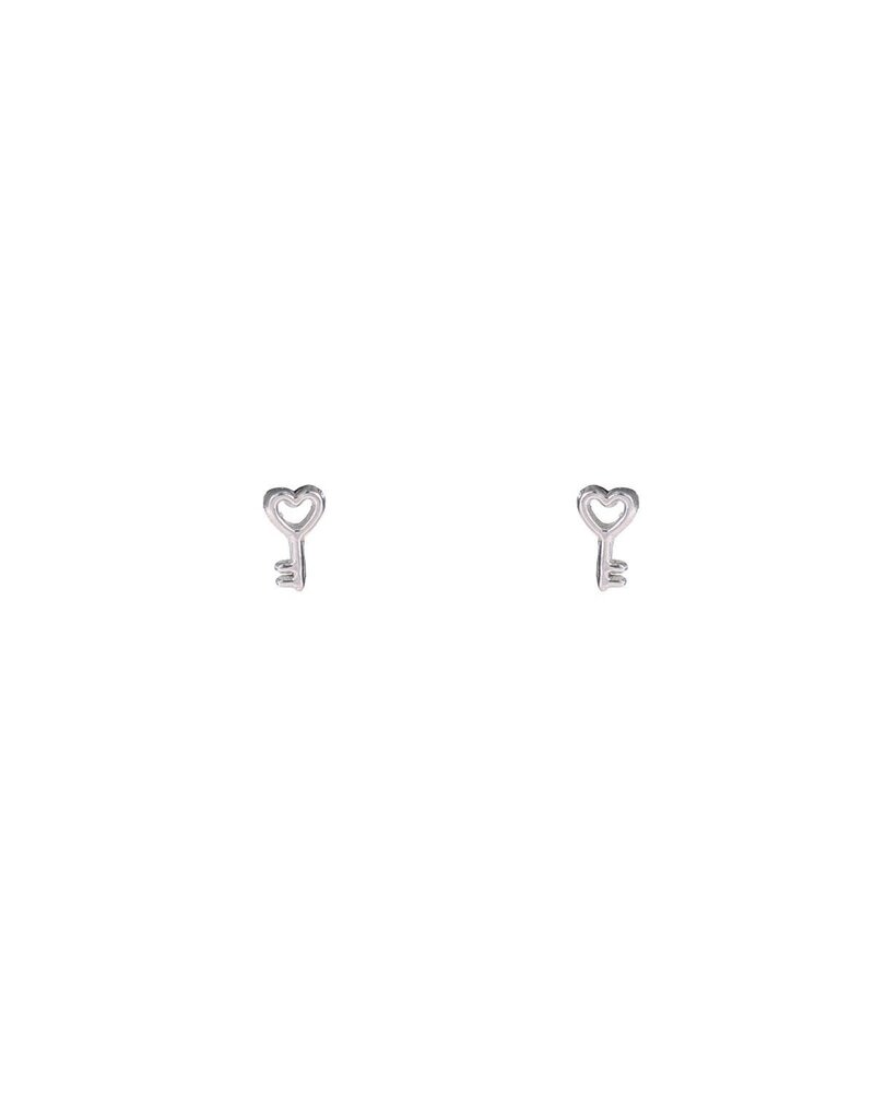 Go Dutch Label D&E - Studs hart & sleutel - zilver