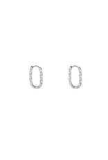 21Jewelz D&E - Twisted Oval Hoop - zilver