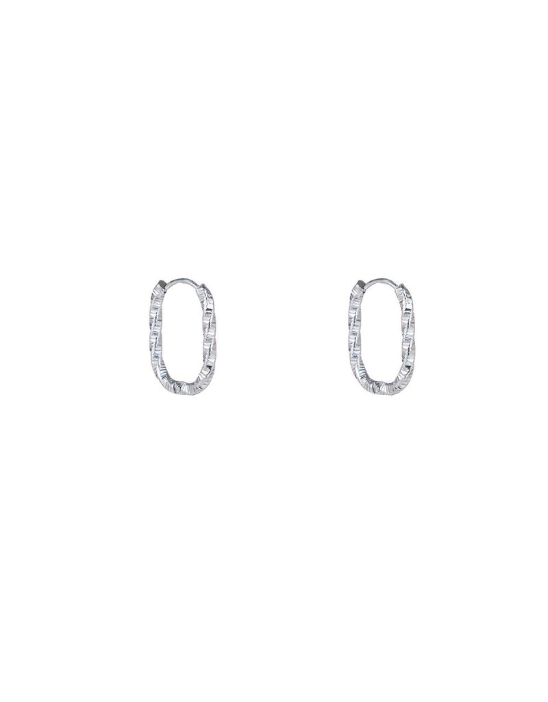 21Jewelz D&E - Twisted Oval Hoop - zilver