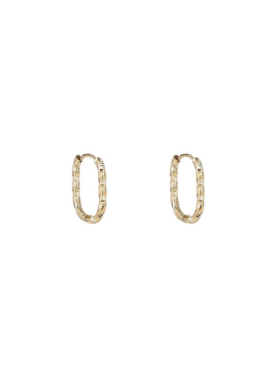 Go Dutch Label D&E - Twisted Oval Hoop - goud