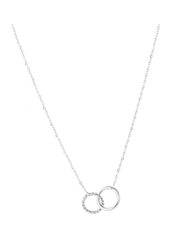 Go Dutch Label D&E - Ketting Double Hoop - zilver