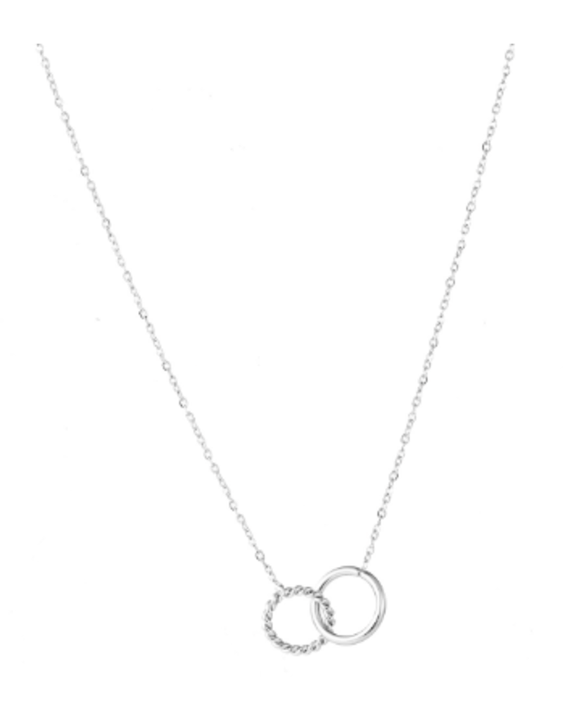 Go Dutch Label D&E - Ketting Double Hoop - zilver
