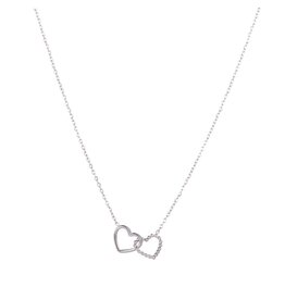 Go Dutch Label D&E - Double Heart ketting - zilver