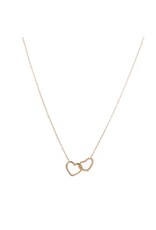 Go Dutch Label D&E - Double Heart ketting - goud