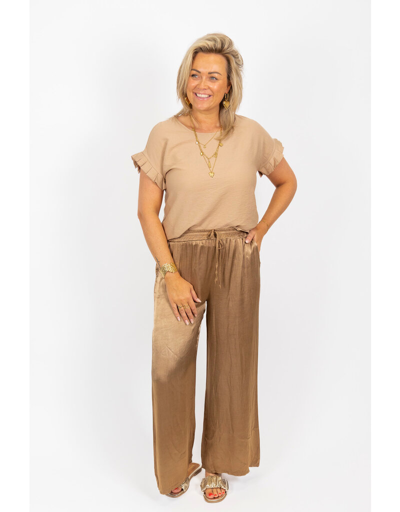21Jewelz Basic ruffle top - beige