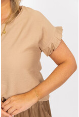 21Jewelz Basic ruffle top - beige