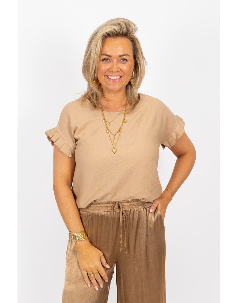 21Jewelz Basic ruffle top - beige