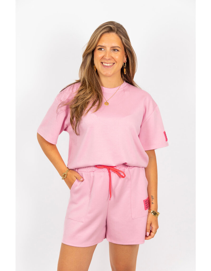 21Jewelz Sweatshort met embleem - roze