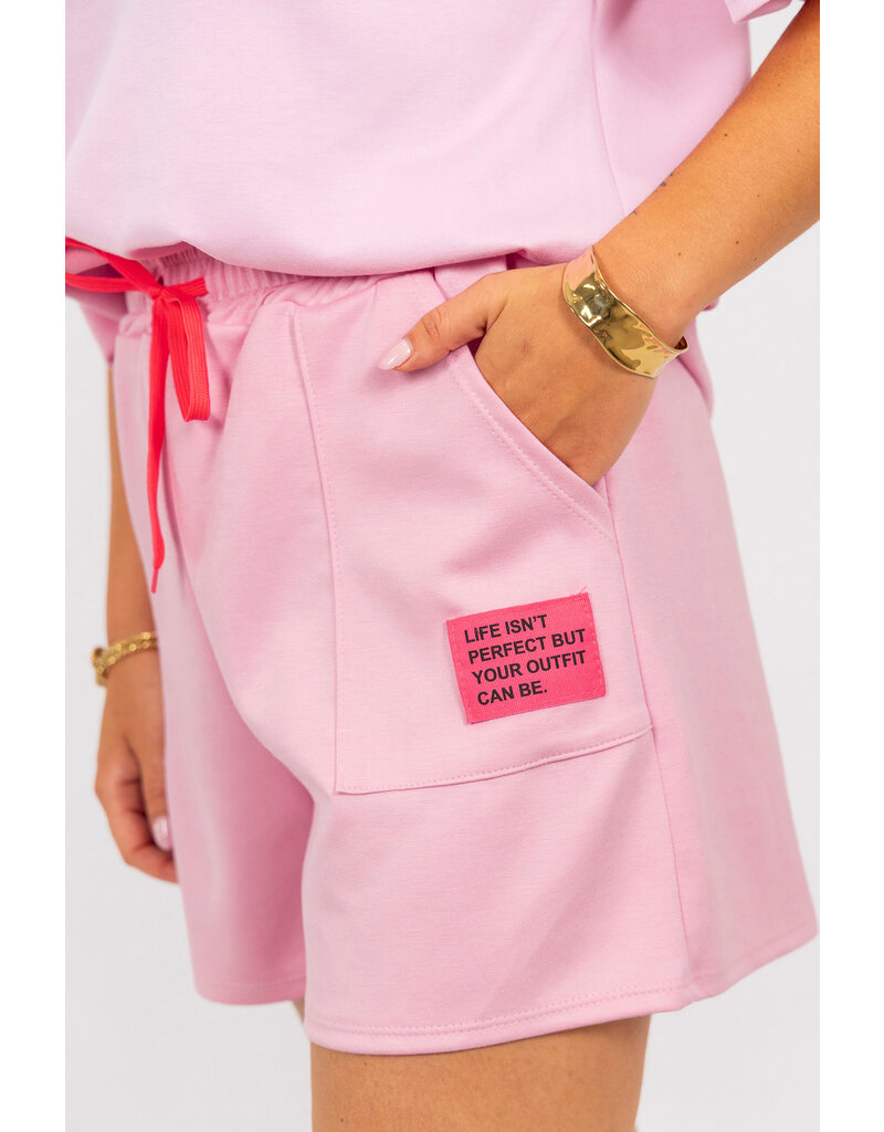 21Jewelz Sweatshort met embleem - roze