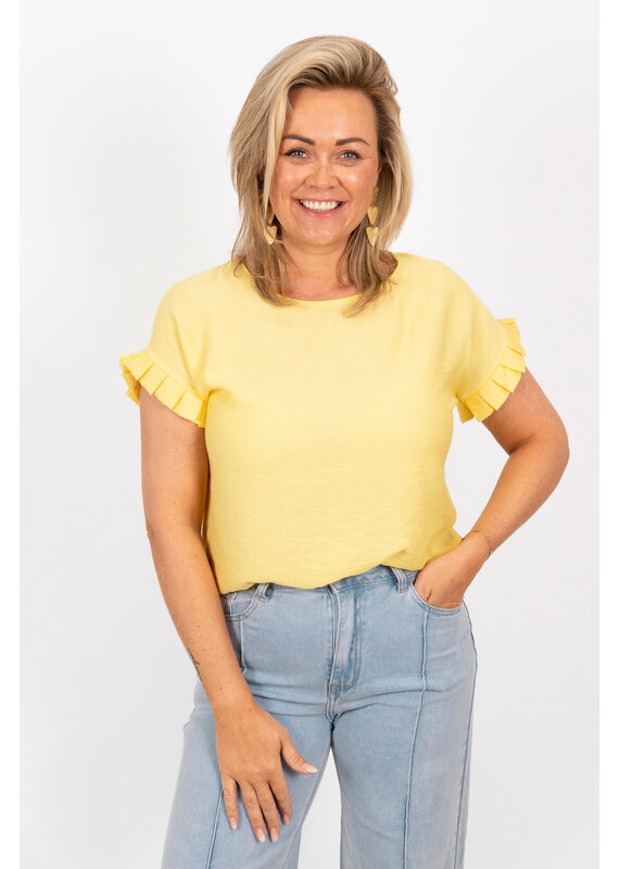 21Jewelz Basic ruffle top - geel