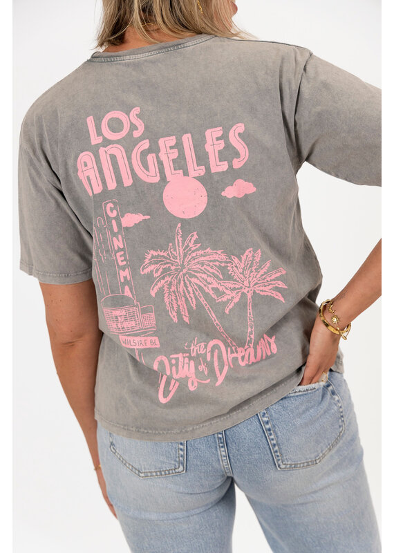 21Jewelz T-shirt met backprint Los Angeles - grijs