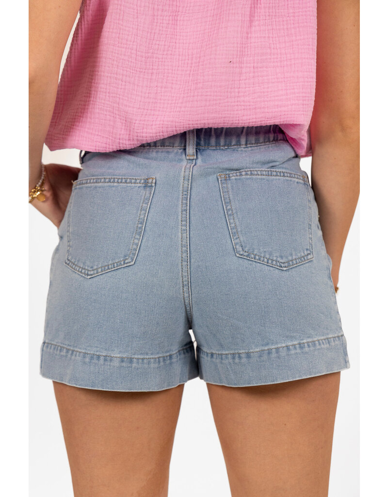 21Jewelz Wide leg jeans short met elastiek