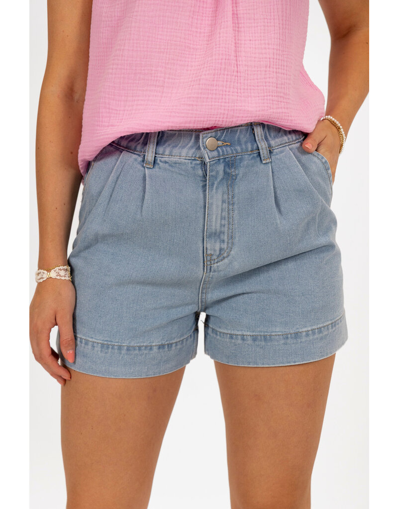 21Jewelz Wide leg jeans short met elastiek