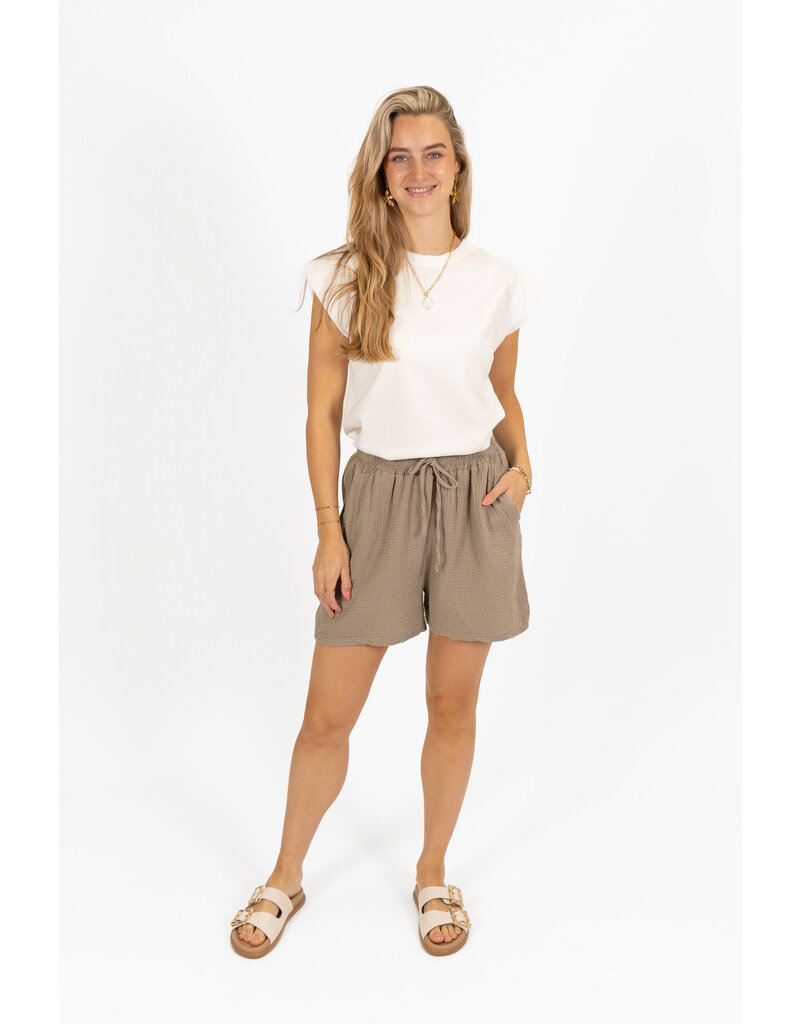 Mousseline shortje - taupe