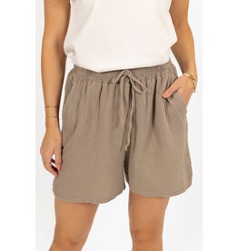Mousseline shortje - taupe