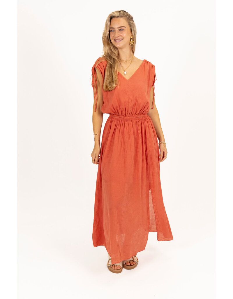 21Jewelz Lange jurk met cutouts - roest