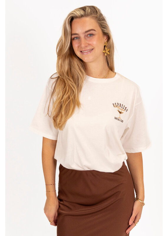 21Jewelz Espresso Martini Social club shirt - wit