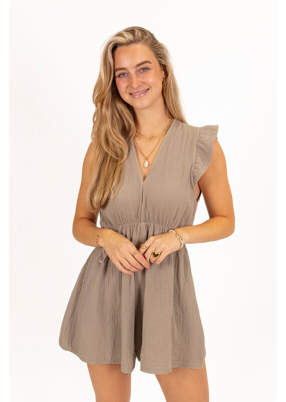 21Jewelz Mousseline playsuit - taupe