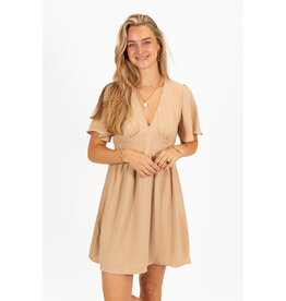 21Jewelz Kort jurkje met volantmouwtje - beige