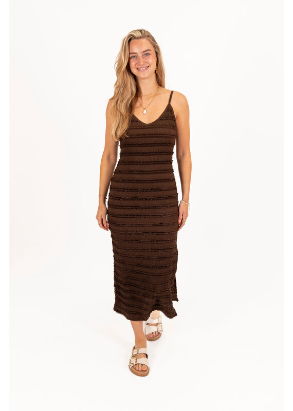 21Jewelz Lange ruffle jurk - bruin
