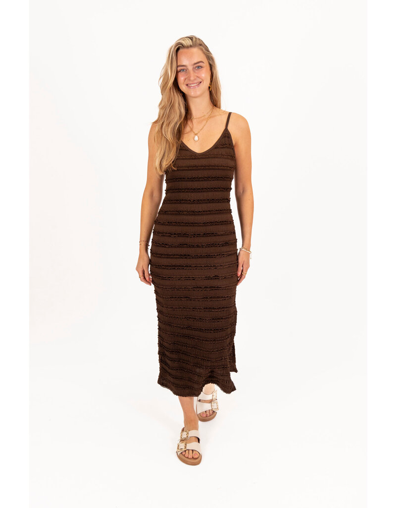 21Jewelz Lange ruffle jurk - bruin