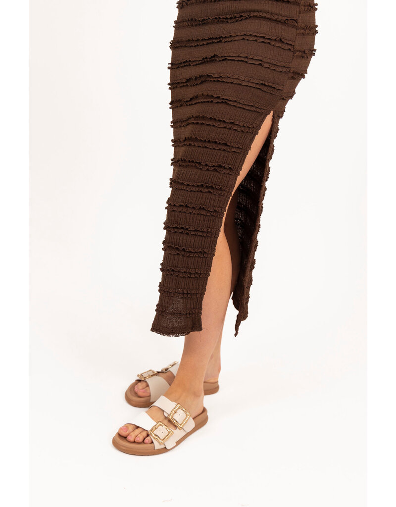 21Jewelz Lange ruffle jurk - bruin