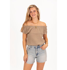 21Jewelz Mousseline offshoulder top - taupe