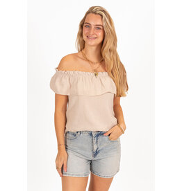 21Jewelz Mousseline offshoulder top - beige