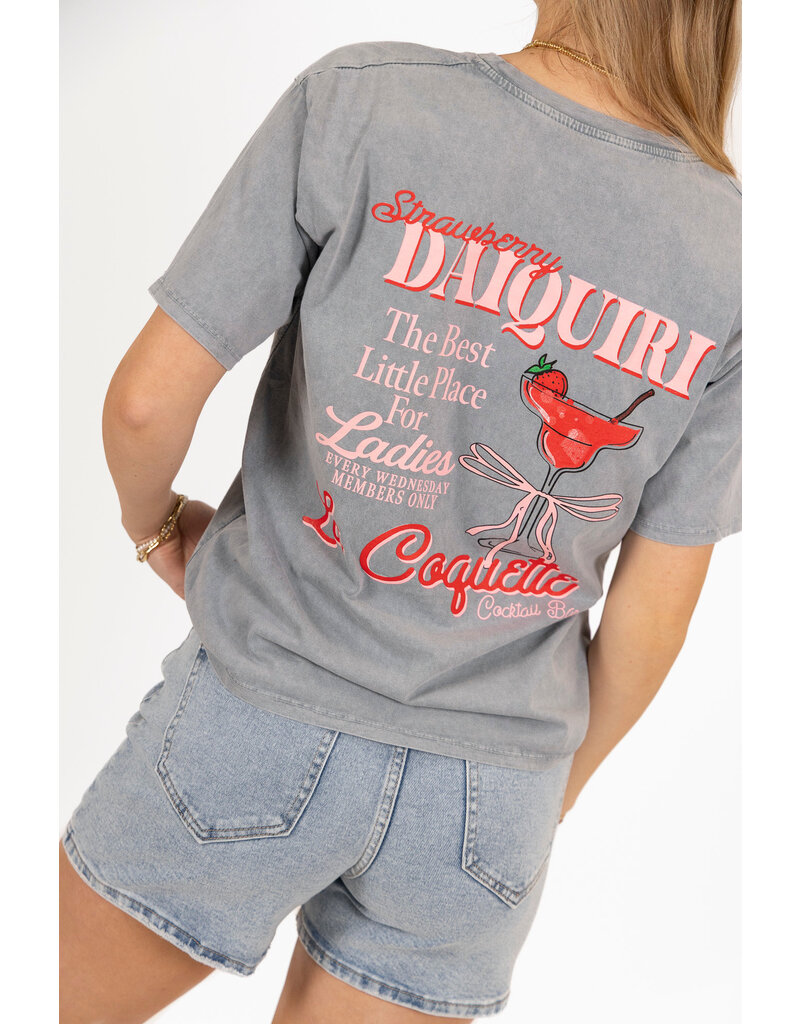 21Jewelz Shirtje met drankje & strikje - grijs