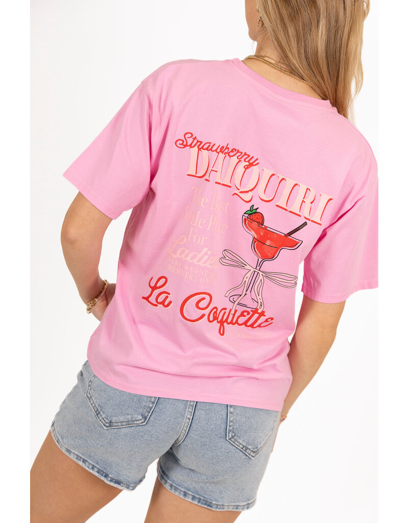 21Jewelz Shirtje met drankje & strikje - roze