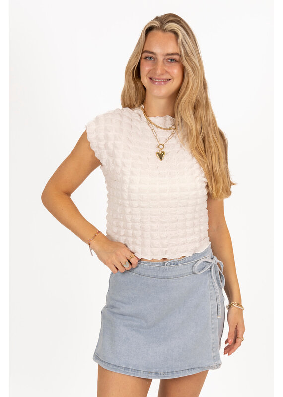 21Jewelz Structuur top - wit