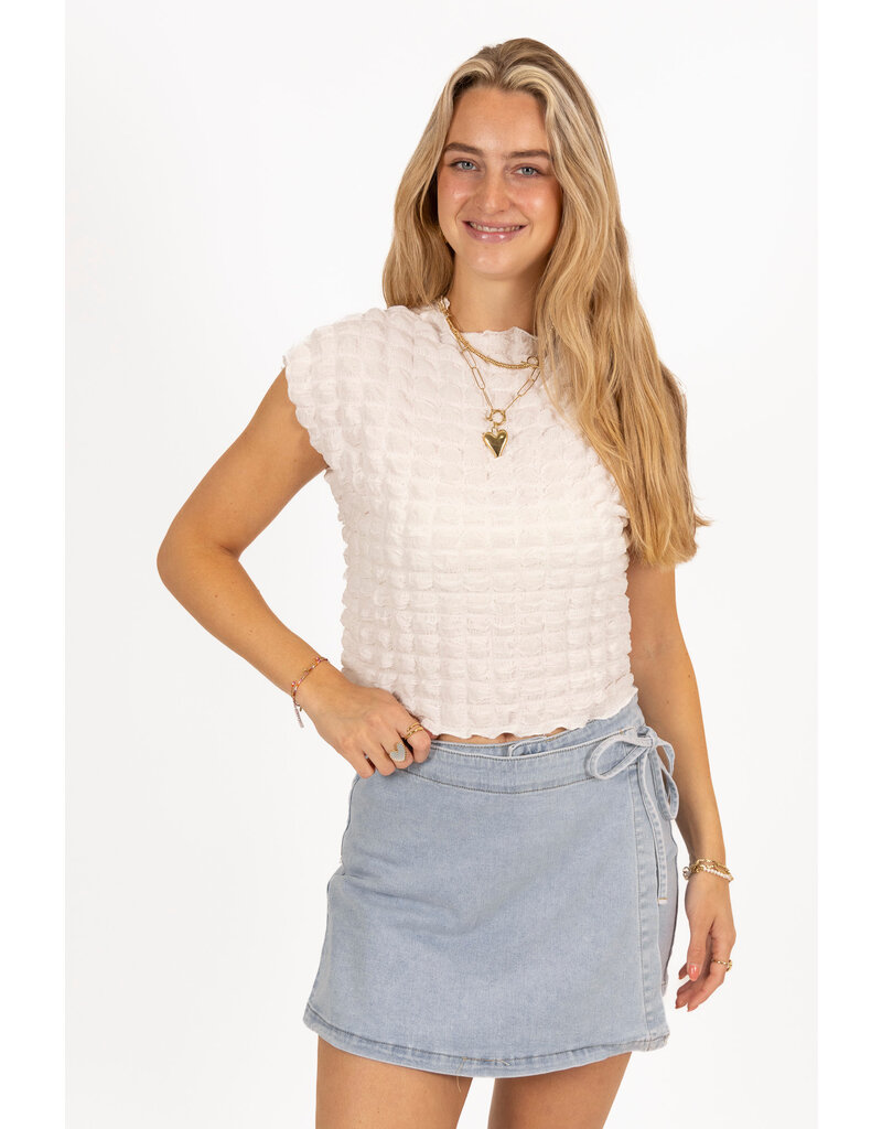 21Jewelz Structuur top - wit