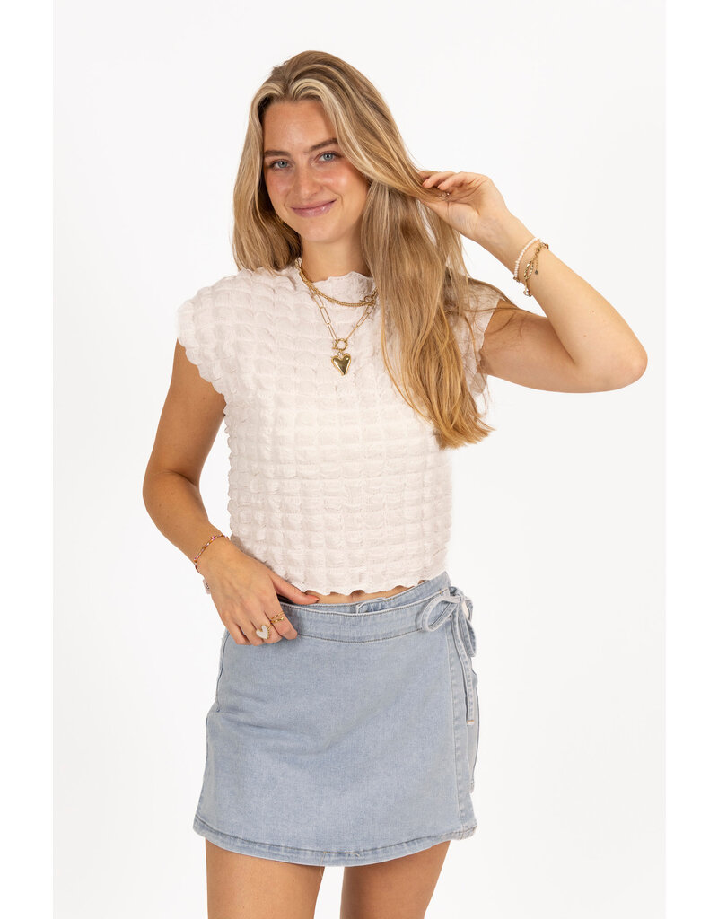 21Jewelz Structuur top - wit