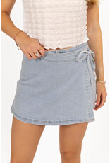 21Jewelz Overslag skort met strik - denim blauw