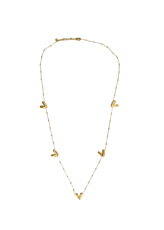 21Jewelz Lange ketting met hartjes - goud