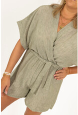 21Jewelz Linnenlook playsuit - groen