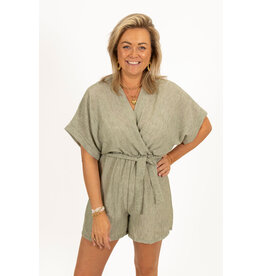 21Jewelz PRE ORDER Linnenlook playsuit - groen