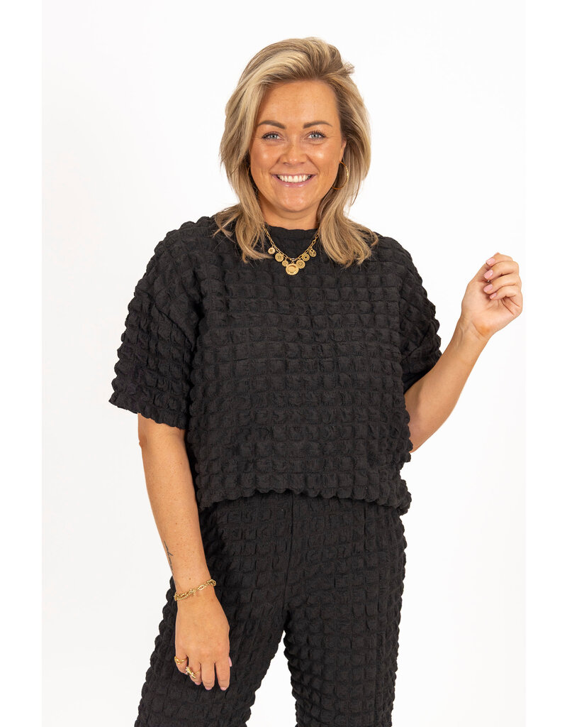 21Jewelz Structuur shirt - zwart