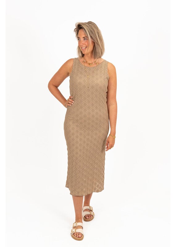 21Jewelz Lange jurk met printje - taupe